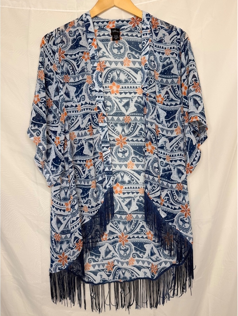 Disney Moana Blue Kimono Fringe Cover Up Size M